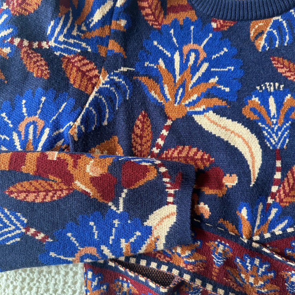 FARM Rio Blue and Orange Patterned Sweater - Picture 2 of 3